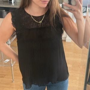 Zara Pleated Lace Top